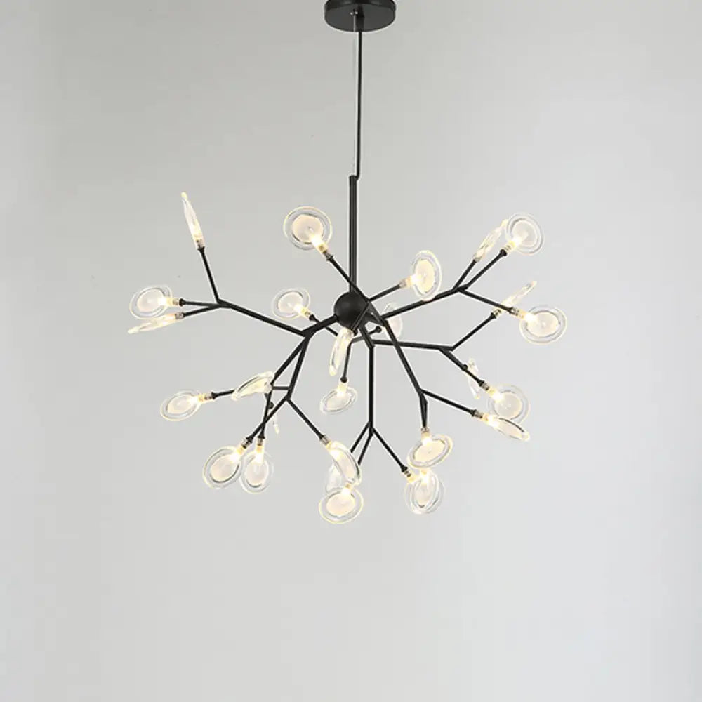 Sputnik Firefly Led Suspension Light - Acrylic Bedroom Chandelier Lighting 27 / Black