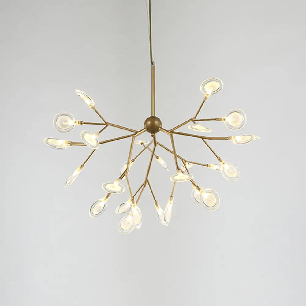 Sputnik Firefly Led Suspension Light - Acrylic Bedroom Chandelier Lighting 27 / Gold