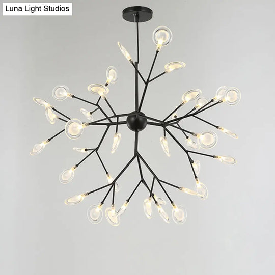 Minimalist Led Bedroom Chandelier - Sputnik Firefly Suspension Light With Acrylic Features 36 /