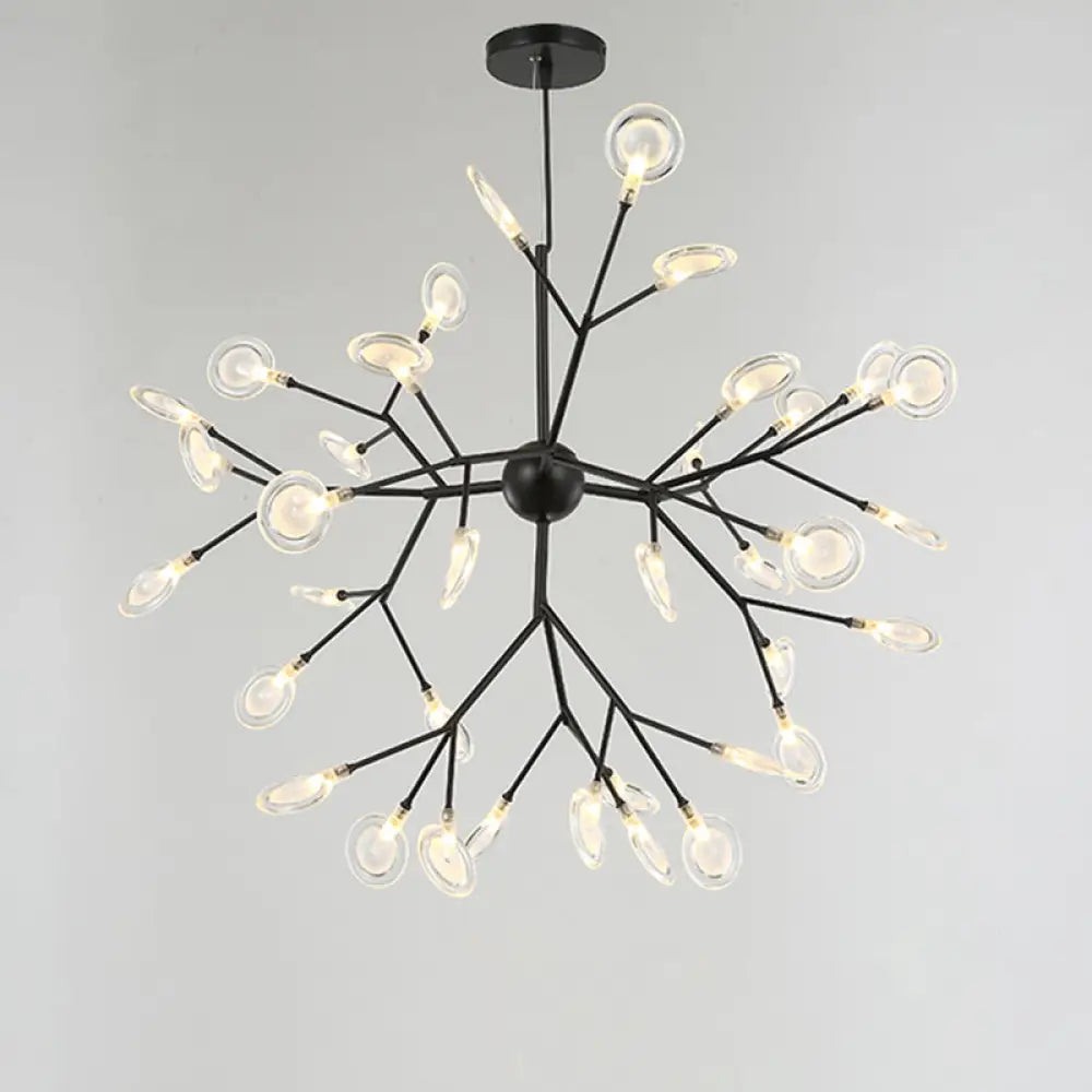 Sputnik Firefly Led Suspension Light - Acrylic Bedroom Chandelier Lighting 36 / Black