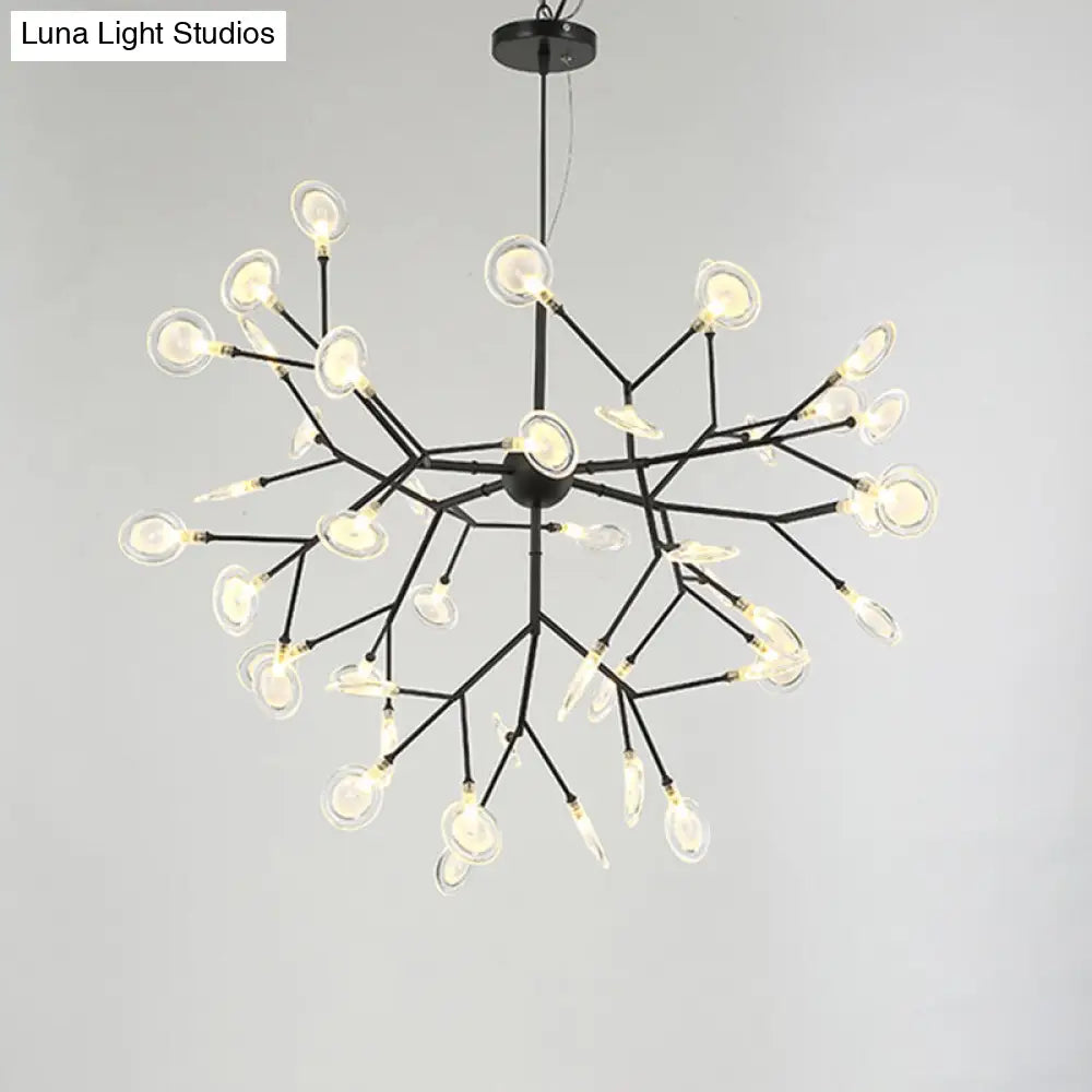 Minimalist Led Bedroom Chandelier - Sputnik Firefly Suspension Light With Acrylic Features 45 /