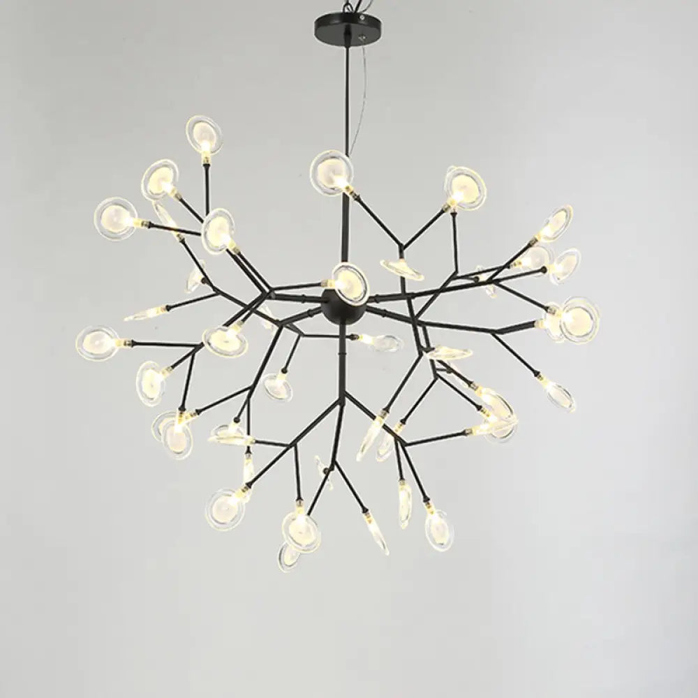 Sputnik Firefly Led Suspension Light - Acrylic Bedroom Chandelier Lighting 45 / Black