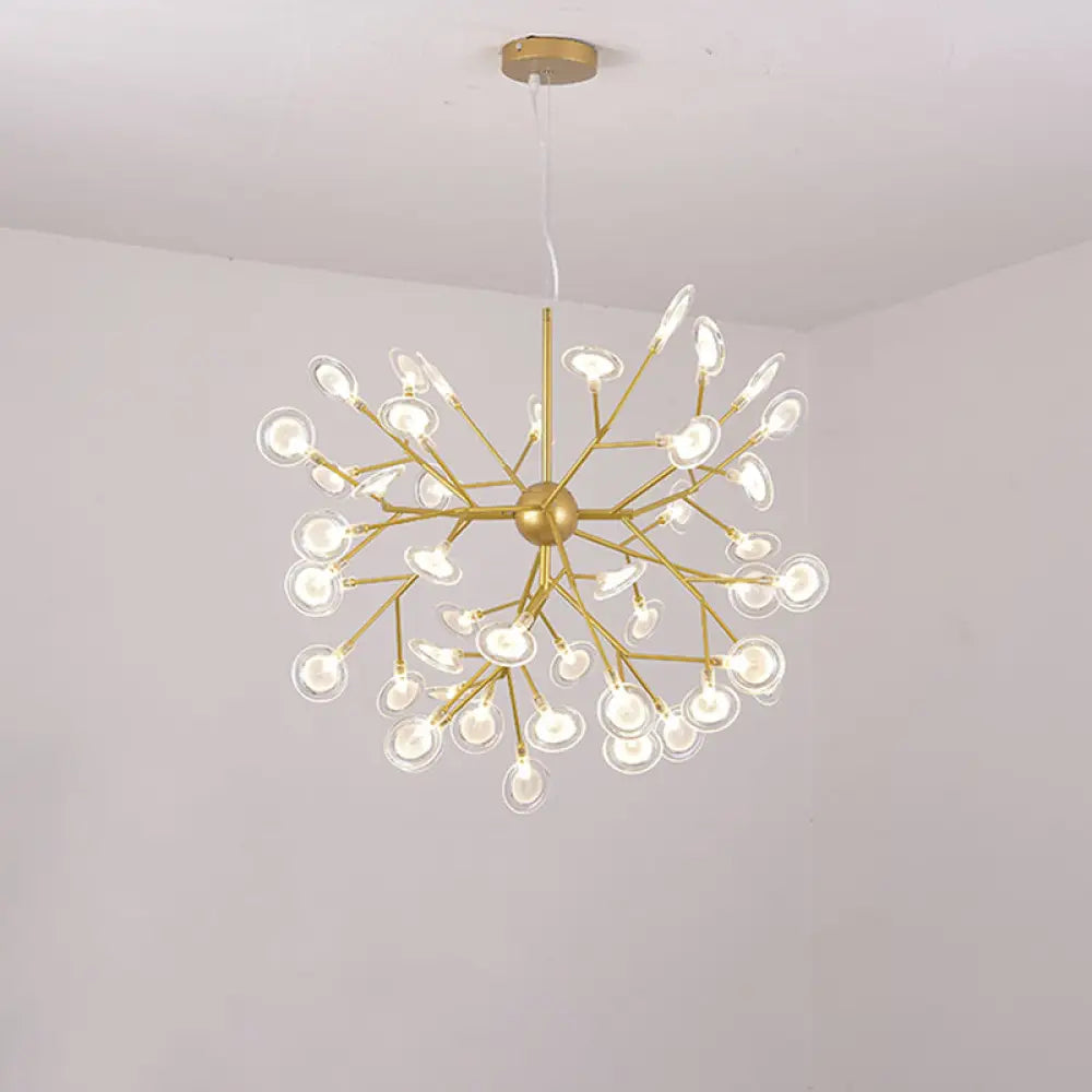 Sputnik Firefly Led Suspension Light - Acrylic Bedroom Chandelier Lighting 45 / Gold