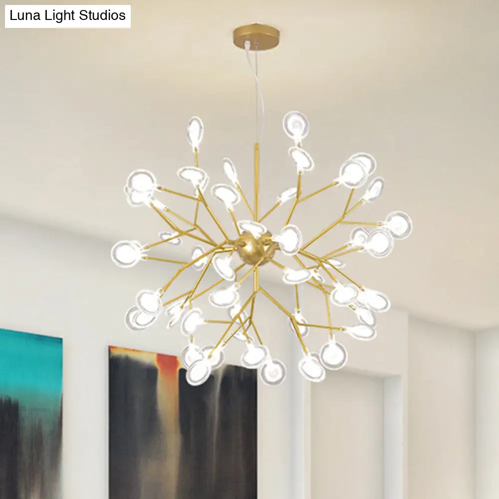 Minimalist Led Bedroom Chandelier - Sputnik Firefly Suspension Light With Acrylic Features