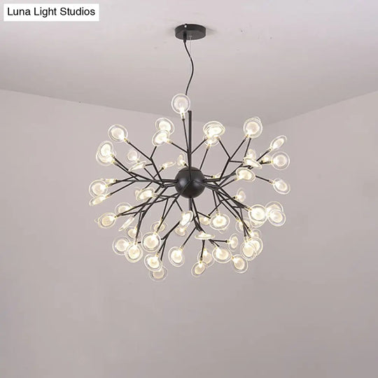 Minimalist Led Bedroom Chandelier - Sputnik Firefly Suspension Light With Acrylic Features 63 /