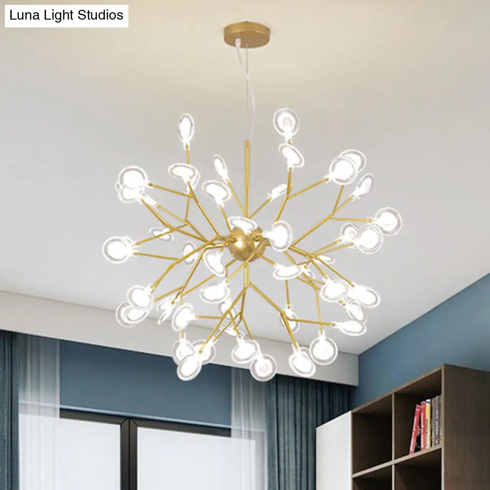 Minimalist Led Bedroom Chandelier - Sputnik Firefly Suspension Light With Acrylic Features