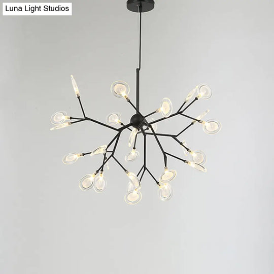 Minimalist Led Bedroom Chandelier - Sputnik Firefly Suspension Light With Acrylic Features 27 /