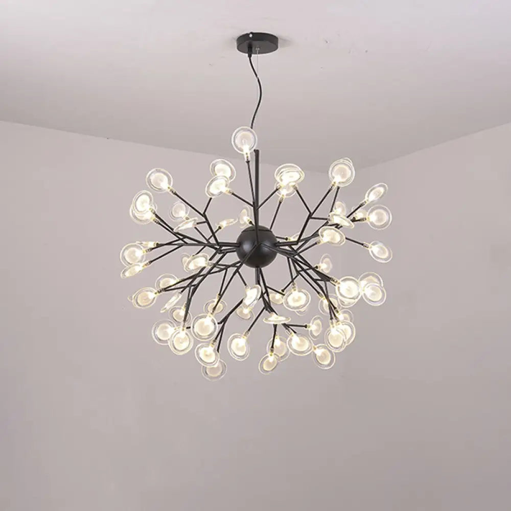 Sputnik Firefly Led Suspension Light - Acrylic Bedroom Chandelier Lighting 63 / Black