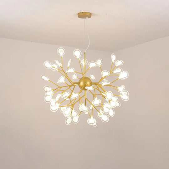 Sputnik Firefly Led Suspension Light - Acrylic Bedroom Chandelier Lighting 63 / Gold