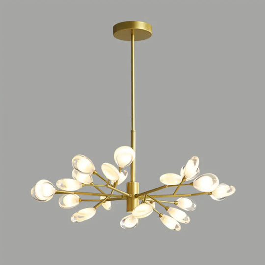 Sputnik Firefly Modern Led Ceiling Light - Acrylic Chandelier Fixture For Living Room 24 / Gold