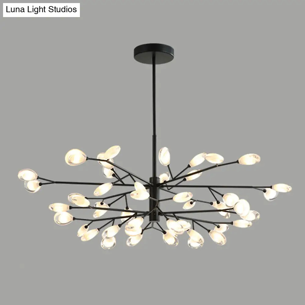 Modern Sputnik Led Ceiling Light Fixture For Living Rooms 48 / Black