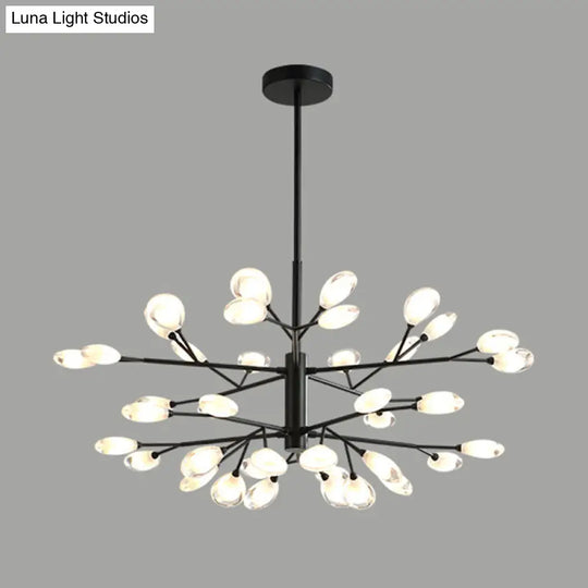 Modern Sputnik Led Ceiling Light Fixture For Living Rooms 40 / Black