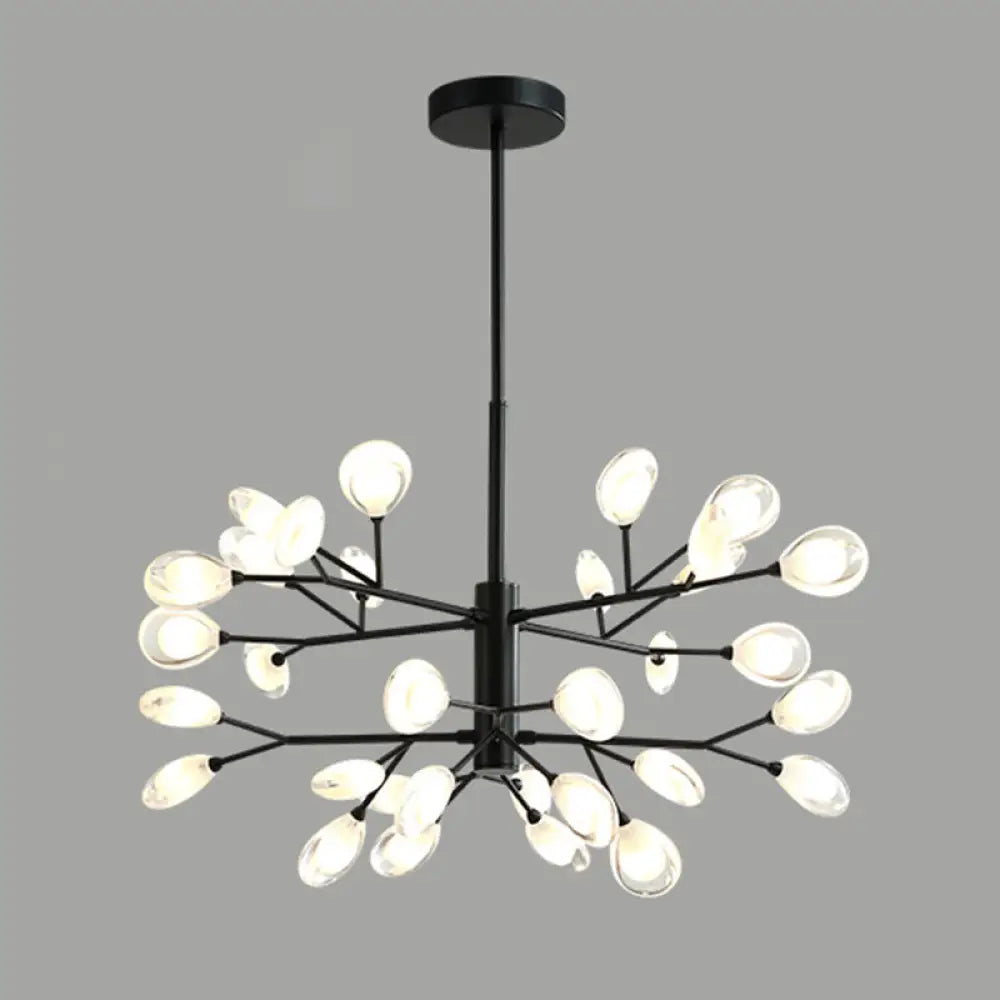 Sputnik Firefly Modern Led Ceiling Light - Acrylic Chandelier Fixture For Living Room 32 / Black