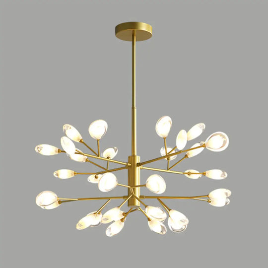 Sputnik Firefly Modern Led Ceiling Light - Acrylic Chandelier Fixture For Living Room 32 / Gold