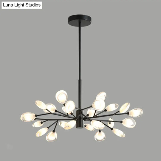 Modern Sputnik Led Ceiling Light Fixture For Living Rooms 24 / Black