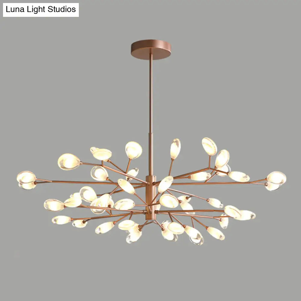 Modern Sputnik Led Ceiling Light Fixture For Living Rooms 48 / Rose Gold