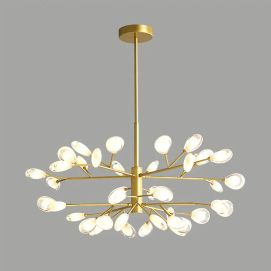 Sputnik Firefly Modern Led Ceiling Light - Acrylic Chandelier Fixture For Living Room 40 / Gold