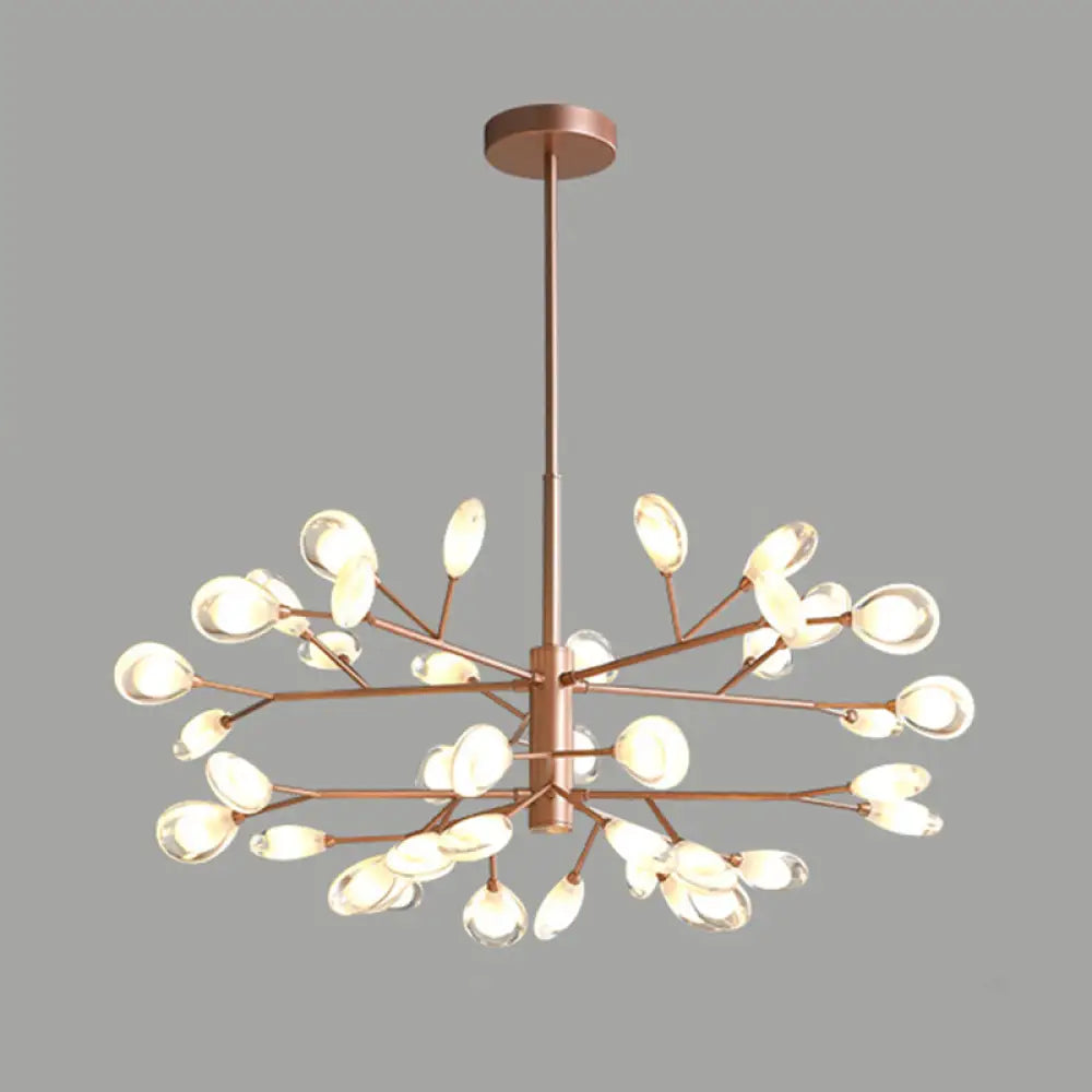 Sputnik Firefly Modern Led Ceiling Light - Acrylic Chandelier Fixture For Living Room 40 / Rose Gold