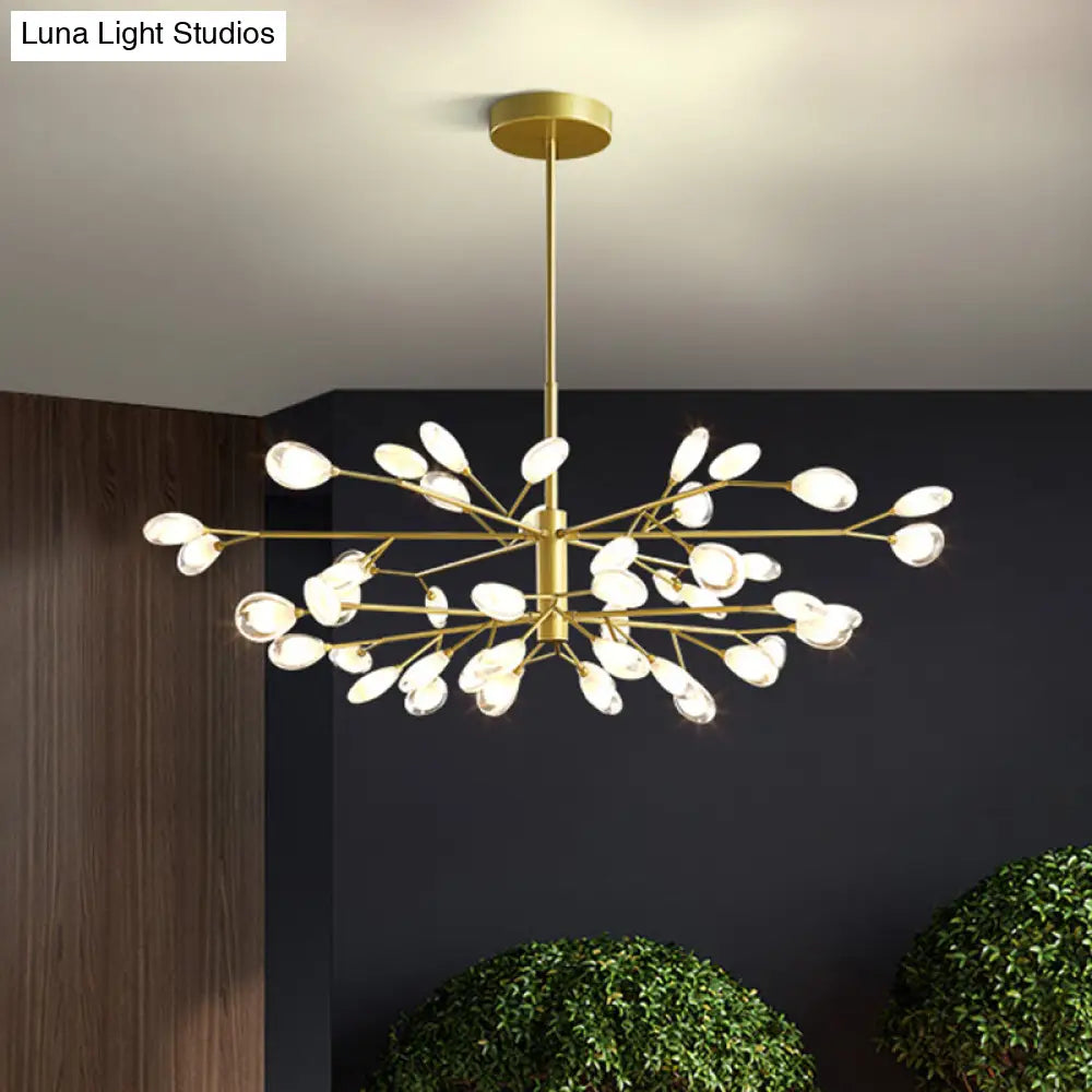 Sputnik Firefly Modern Led Ceiling Light - Acrylic Chandelier Fixture For Living Room