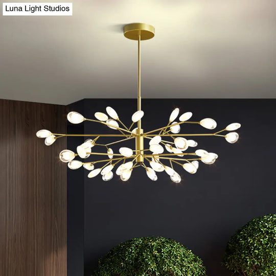 Sputnik Firefly Modern Led Ceiling Light - Acrylic Chandelier Fixture For Living Room