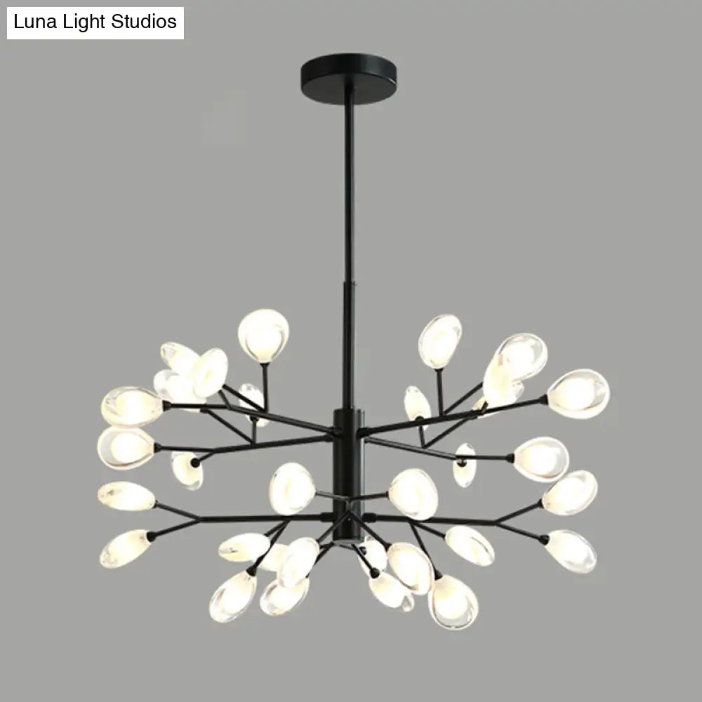 Modern Sputnik Led Ceiling Light Fixture For Living Rooms 32 / Black