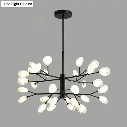 Modern Sputnik Led Ceiling Light Fixture For Living Rooms 32 / Black