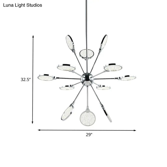 Sputnik Hanging Chandelier: Modern Metallic Led Pendant Light With Acrylic Shade In Warm/White