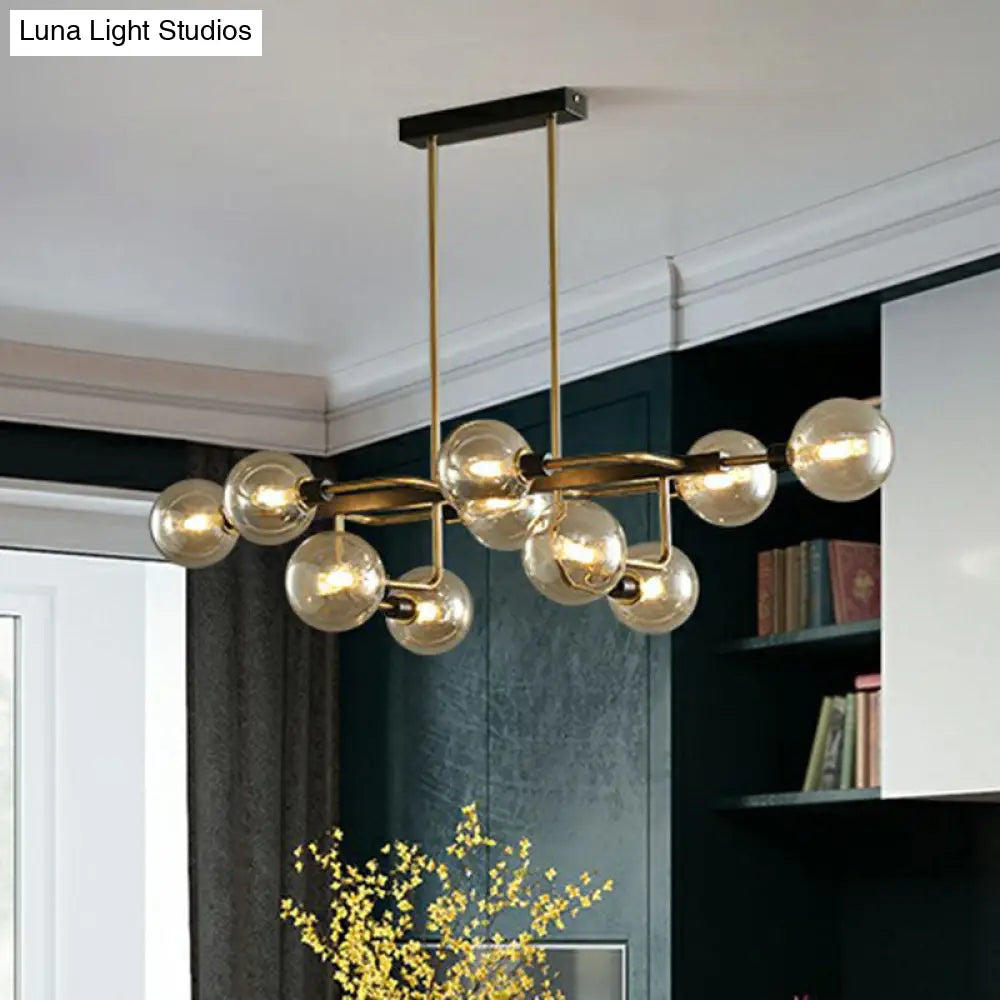 Sputnik Hanging Island Light - Minimalist Glass Ball Pendant For Dining Room