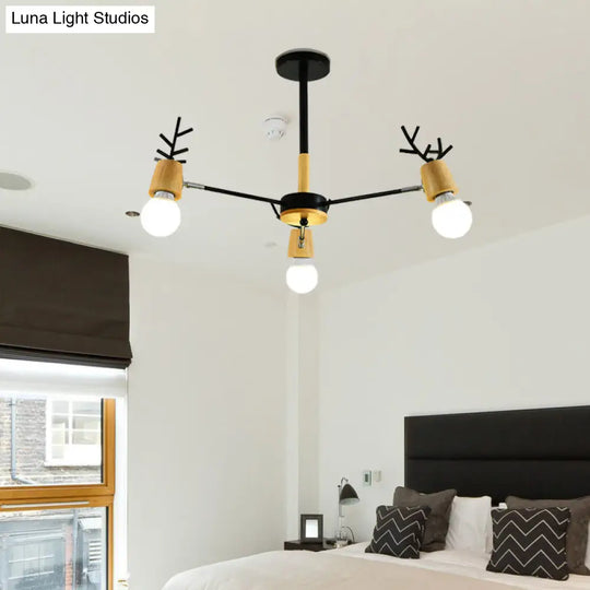 Sputnik Metal Chandelier - Modern Ceiling Hang Fixture With Bare Bulb For Bedroom 3/6/8 Lights