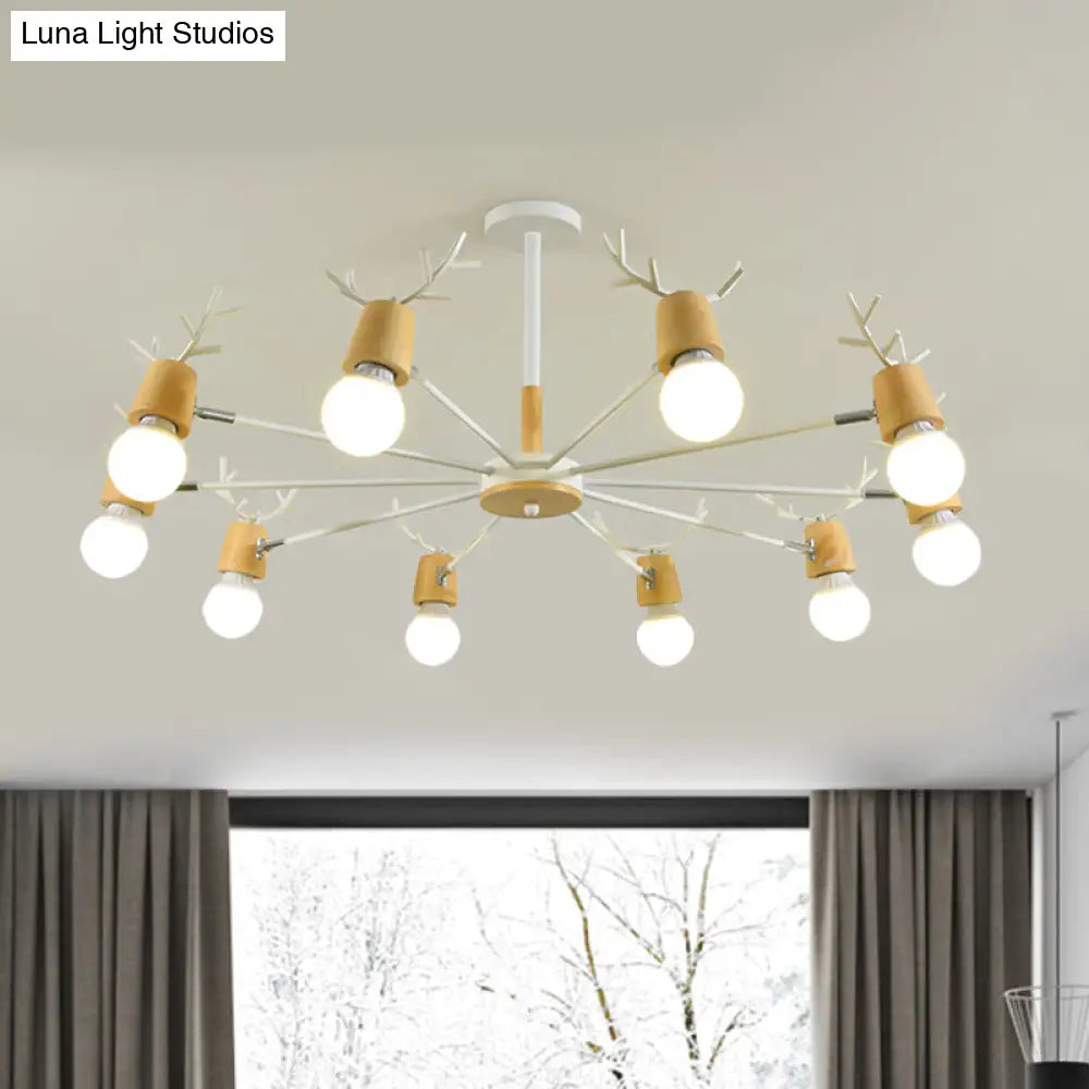 Sputnik Metal Chandelier - Modern Ceiling Hang Fixture With Bare Bulb For Bedroom 3/6/8 Lights