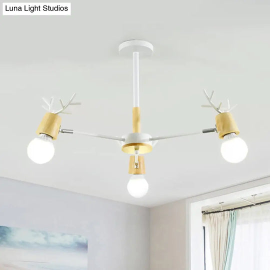 Sputnik Metal Chandelier - Modern Ceiling Hang Fixture With Bare Bulb For Bedroom 3/6/8 Lights