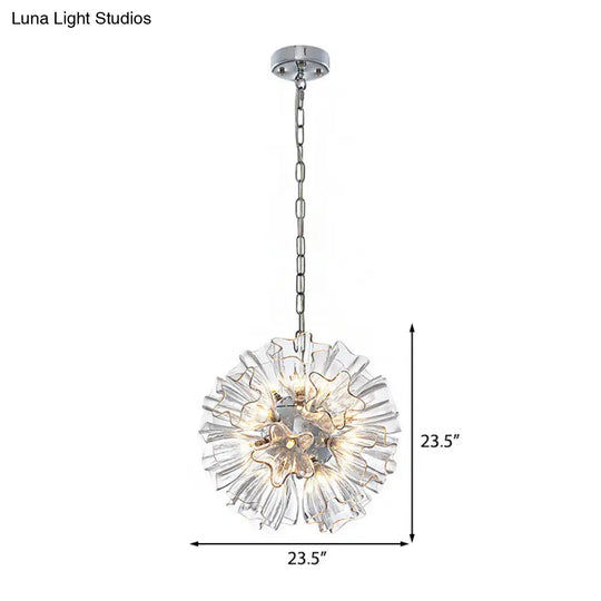 Sputnik Modern Led Glass Chandelier - Silver 16’’/23.5’’ Wide