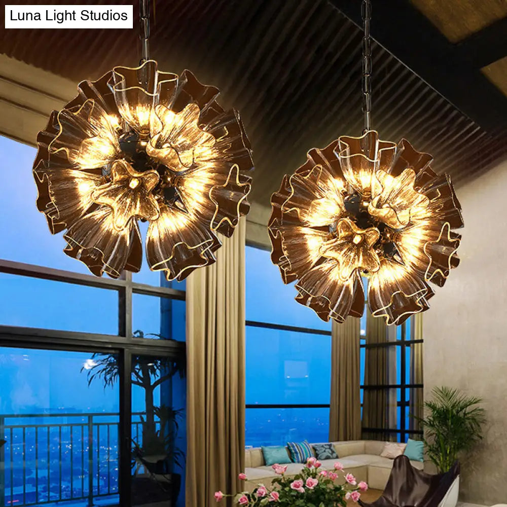 Modern Silver Glass Led Sputnik Chandelier Lamp - 16/23.5 Wide For Living Room Ceiling / 16