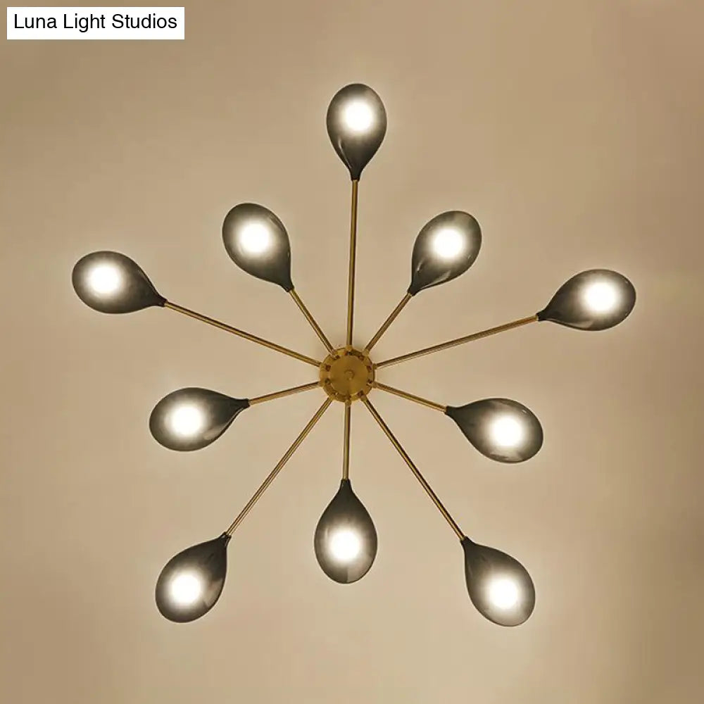 Sputnik Pendant Light Fixture - Modern Metal Brass Chandelier