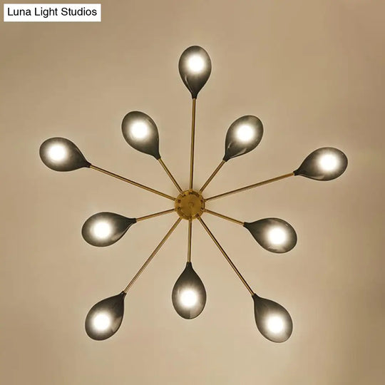 Sputnik Pendant Light Fixture - Modern Metal Brass Chandelier