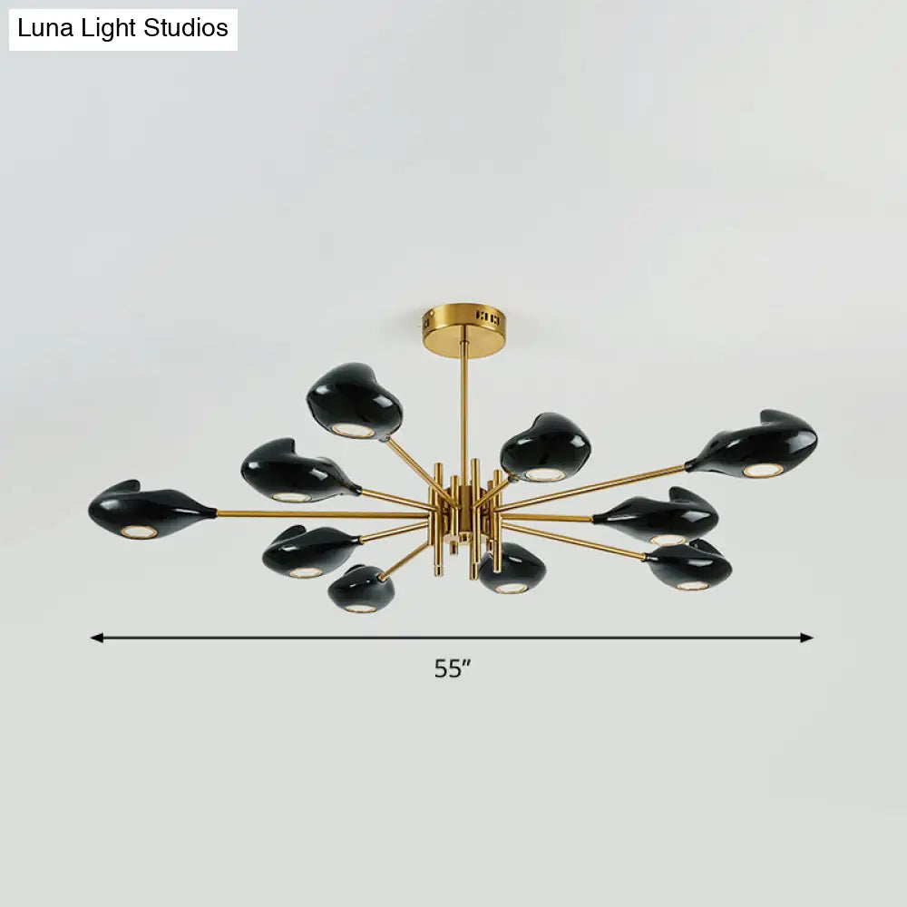 Sputnik Pendant Light Fixture - Modern Metal Brass Chandelier