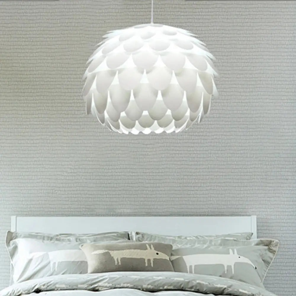 Squama Pendant Light - Arc Deco Plastic Ceiling For Bedroom 1 White 12’/16’ Wide / 12’