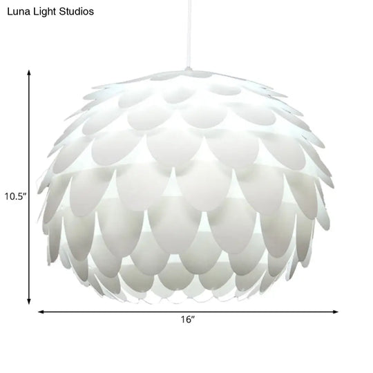 Squama Pendant Light - Arc Deco Plastic Ceiling For Bedroom 1 White 12’/16’ Wide