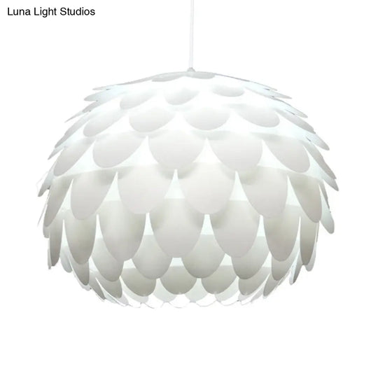 Squama Pendant Light - Arc Deco Plastic Ceiling For Bedroom 1 White 12’/16’ Wide