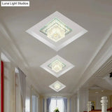 Square Crystal Led Flush Mount Ceiling Lamp In Chrome For Simplicity And Elegance