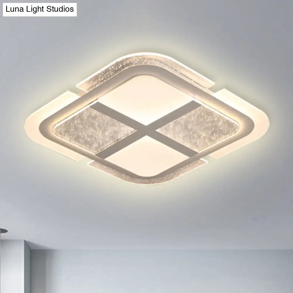 Square Led Ceiling Light With Mosaic Acrylic Design In Warm/White 16-23.5 Widths