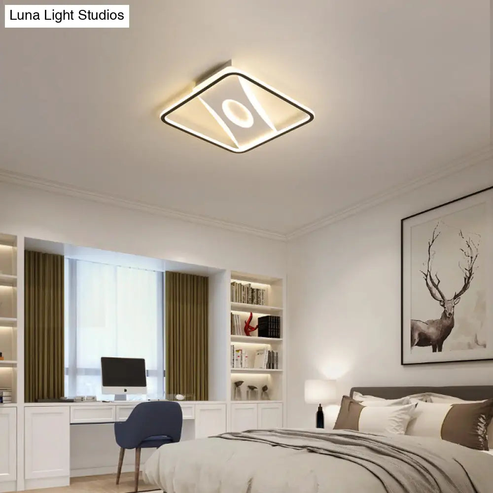 Square Nordic Flush Mount Light With Integrated Led And Warm/White Options 16 - 35.5’ Widths