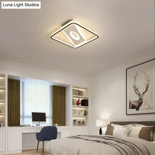 Square Nordic Flush Mount Light With Integrated Led And Warm/White Options 16 - 35.5’ Widths