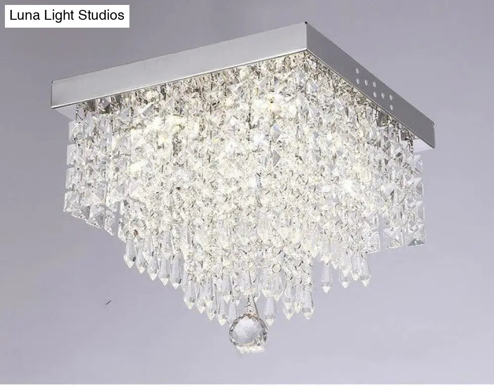 Square Simple Aisle Living Room Led Ceiling Crystal Lamp Balcony Entrance Corridor Creative White /