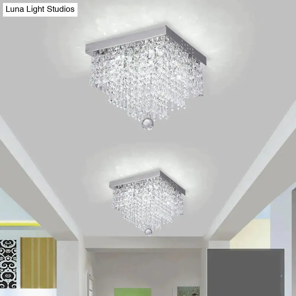 Square Simple Aisle Living Room Led Ceiling Crystal Lamp Balcony Entrance Corridor Creative Ceiling