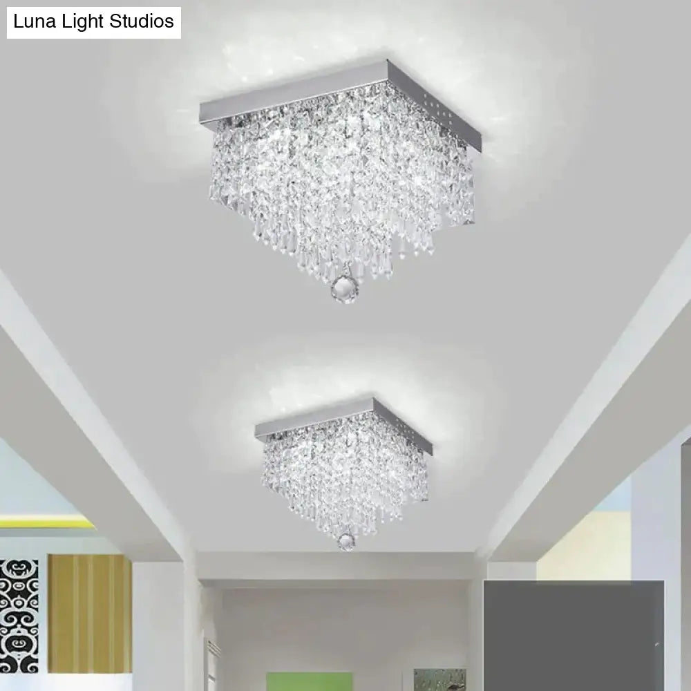 Square Simple Aisle Living Room Led Ceiling Crystal Lamp Balcony Entrance Corridor Creative Ceiling