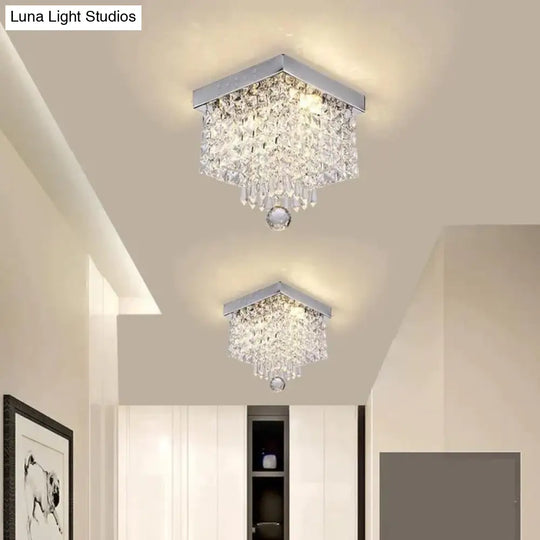 Square Simple Aisle Living Room Led Ceiling Crystal Lamp Balcony Entrance Corridor Creative Ceiling