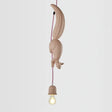 Squirrel And Pinecone Resin Ceiling Light - Artful 1 Bulb Hanging Lamp For Dining Room Pink