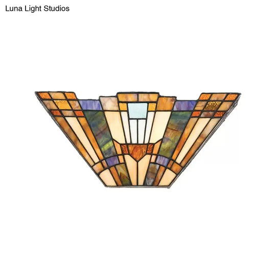 Stained Glass Tiffany Style Wall Mount Light - Multi-Color Upward For A Stylish Home