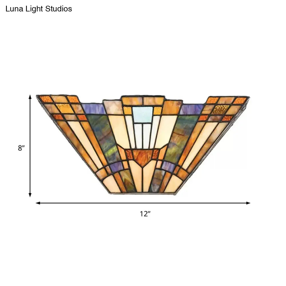 Stained Glass Tiffany Style Wall Mount Light - Multi-Color Upward For A Stylish Home